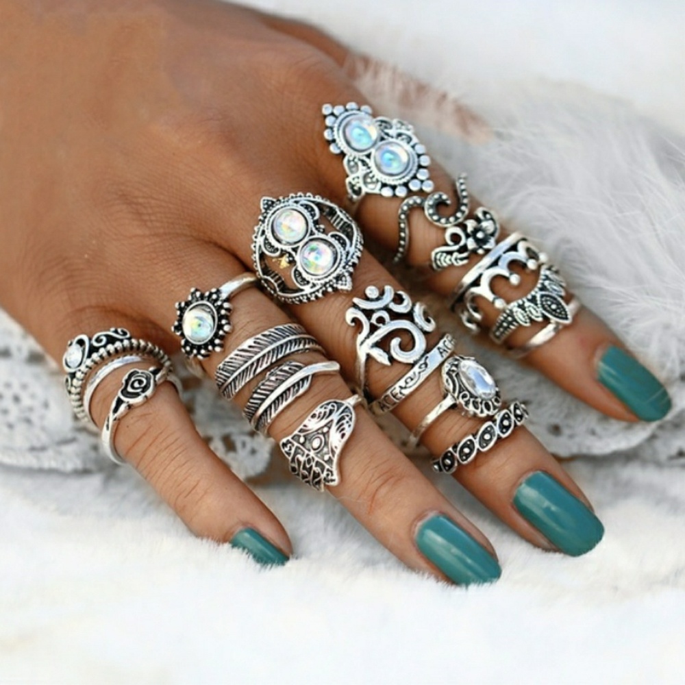 $$SOLD$$ Vintage BOHO Statement Ring Set - Picture 5 of 5